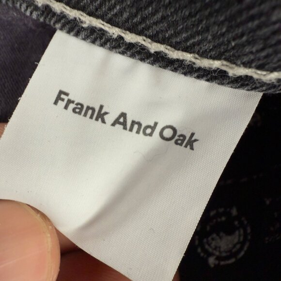 Frank & Oak The Nina Wide Leg High Rise Cropped Black Washed Charcoal‎ Jeans 29 - Picture 4 of 7